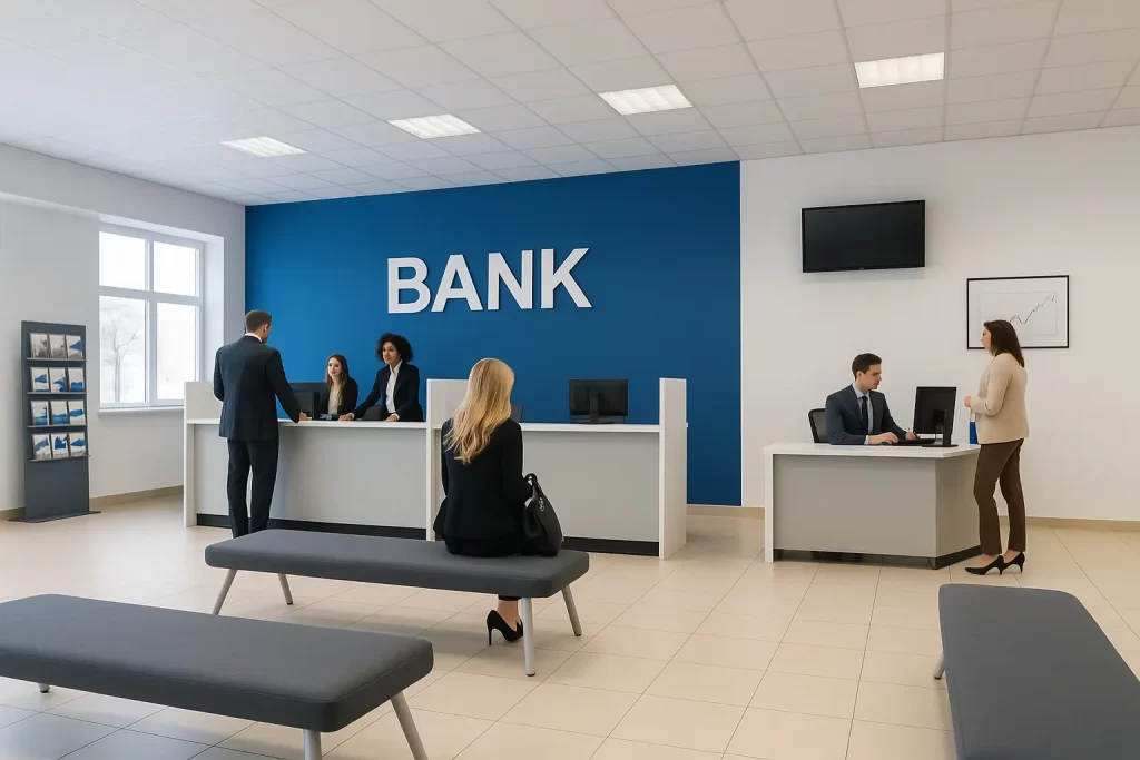 bancos con sistema de correo neumático