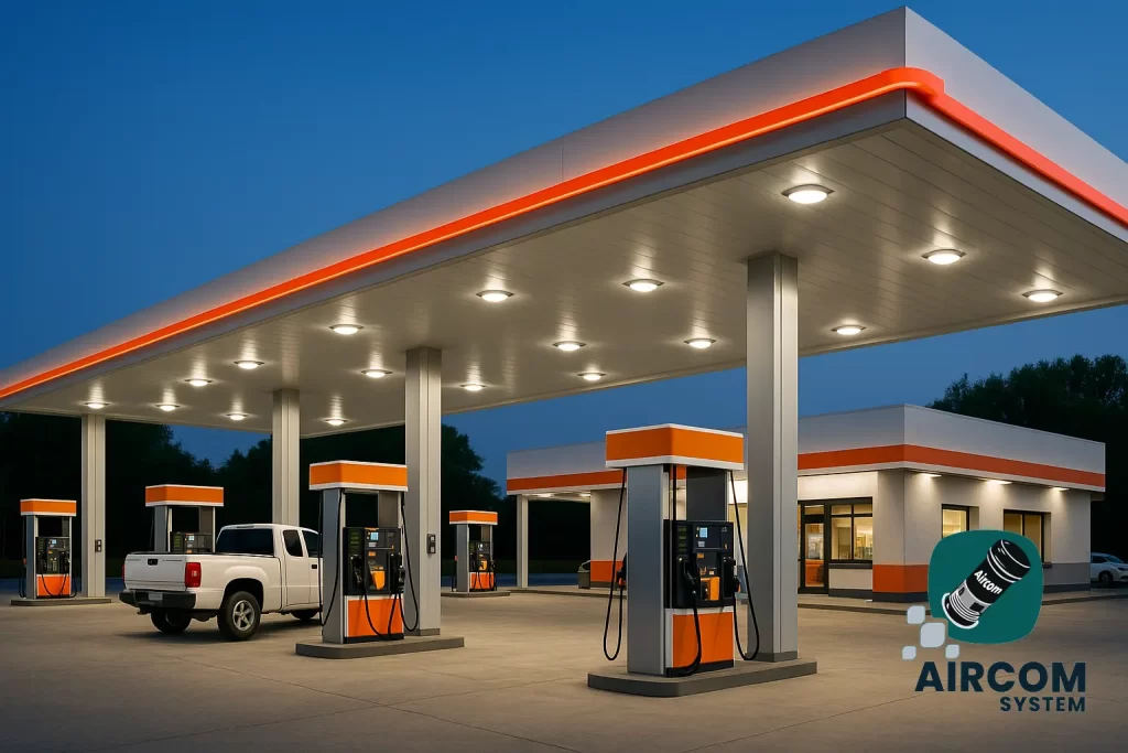 gasolinera donde utilizan sistemas de correo neumatico